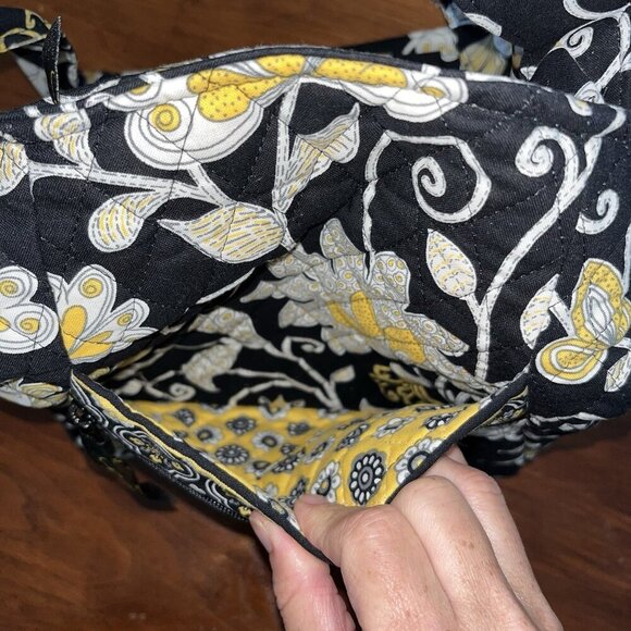 Vera Bradley 3 Piece Set Hipster Crossbody Purse glasses & ID case Yellow Bird - Picture 6 of 10